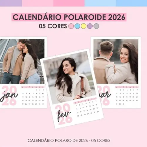 Arquivo de Corte Calendário Polaroid 2026