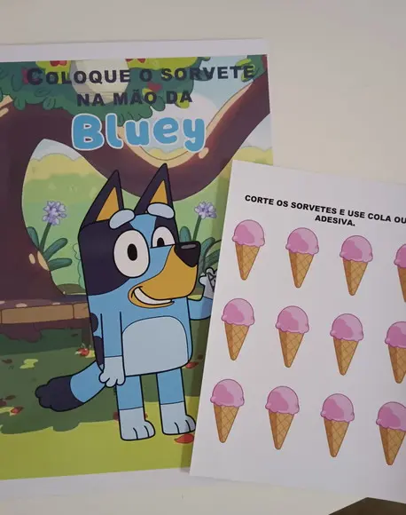 Arquivo de Corte Coloque o Sorvete na Mão da Bluey