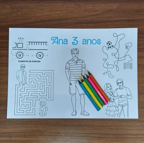 Arquivo de Corte Jogo Americano para Colorir