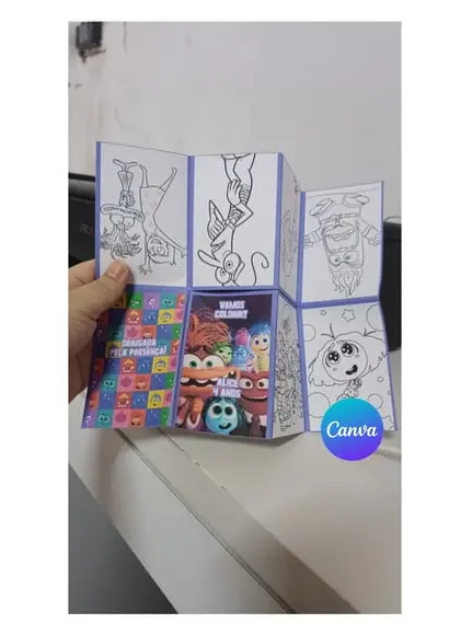 Arquivo de Corte Mini Livro de Colorir Dobrável