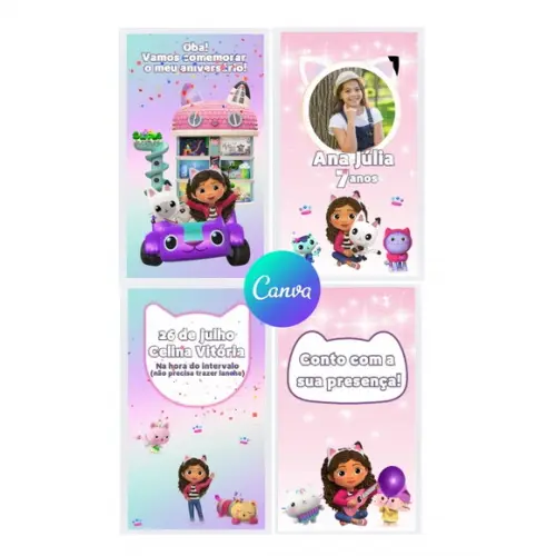 Convite Virtual Animado a Casa Mágica da Gabby