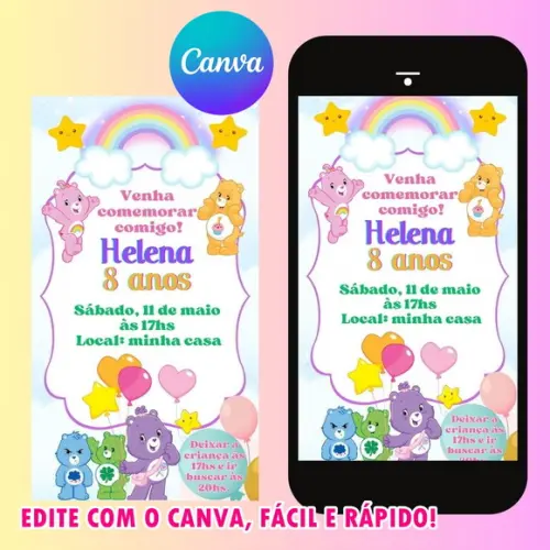 Convite Digital Ursinhos Carinhosos