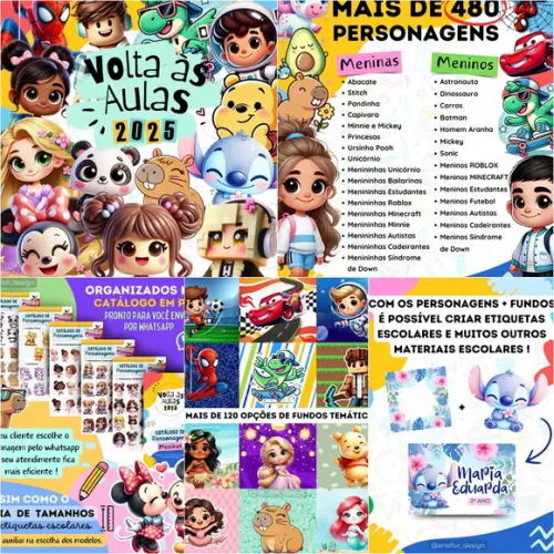 Kit Digital Volta às Aulas 2026- Etiquetas Escolares