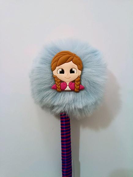 Caneta Pompom Frozen Elsa ou Anna - Unidade