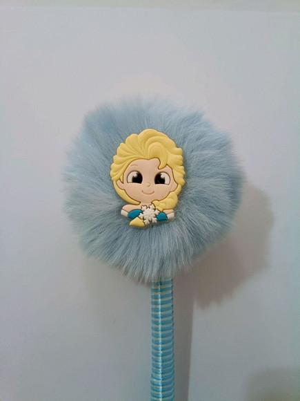Caneta Pompom Frozen Elsa ou Anna - Unidade