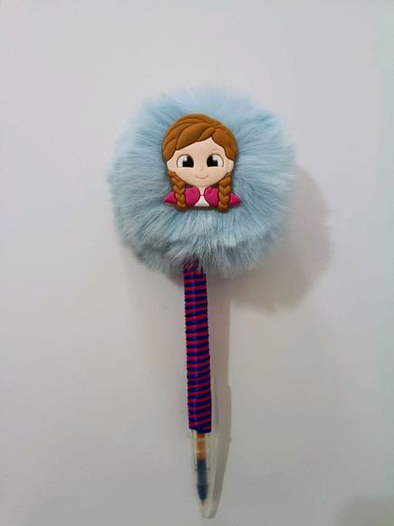 Caneta Pompom Frozen Elsa ou Anna - Unidade