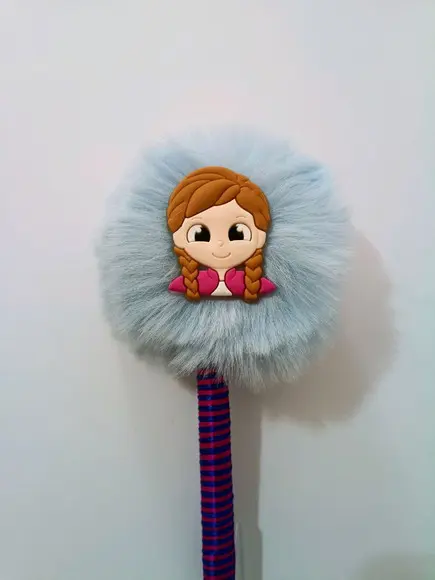 Caneta Pompom Frozen Elsa ou Anna - Unidade