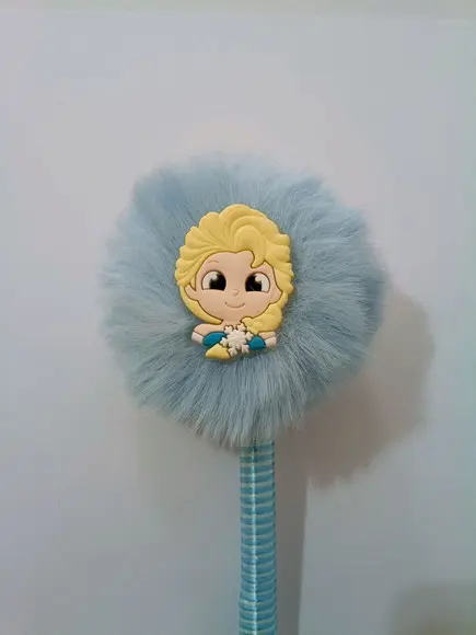 Caneta Pompom Frozen Elsa ou Anna - Unidade