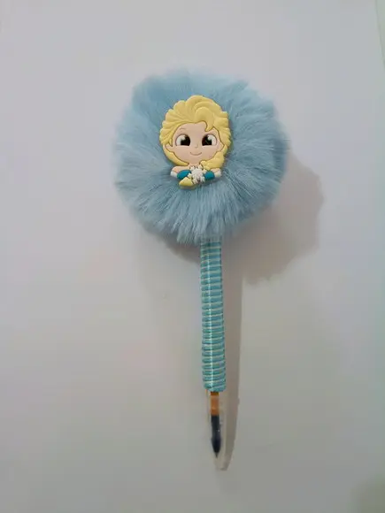 Caneta Pompom Frozen Elsa ou Anna - Unidade