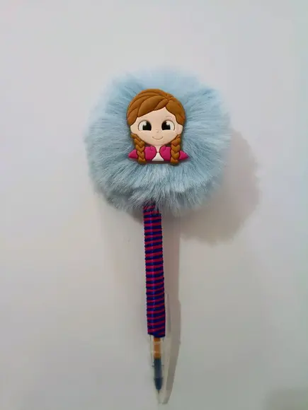 Caneta Pompom Frozen Elsa ou Anna - Unidade