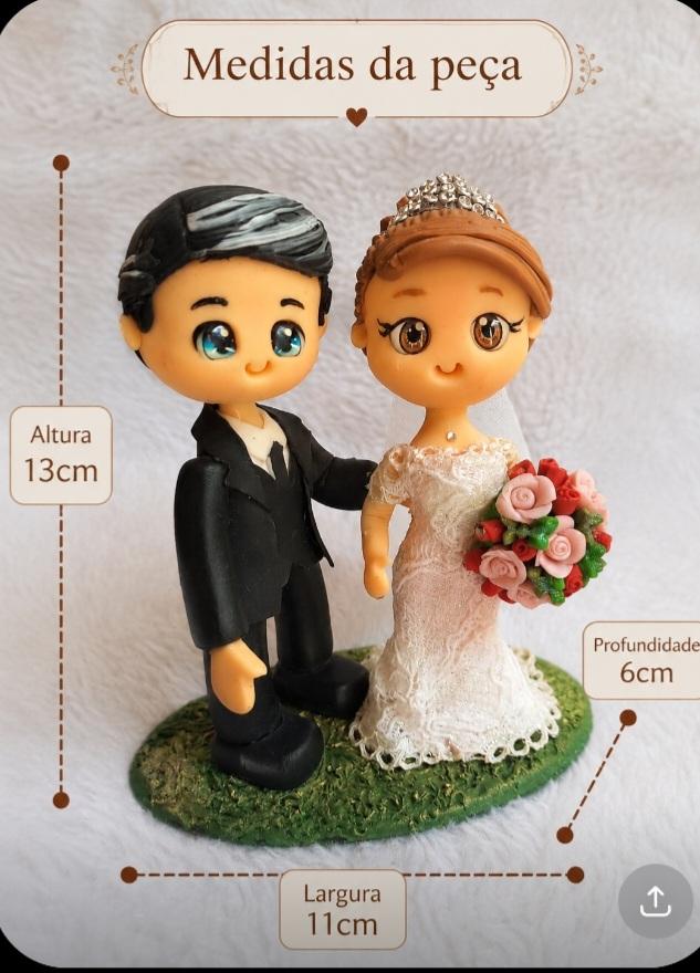 Topo de bolo biscuit noivinhos para casamento 7