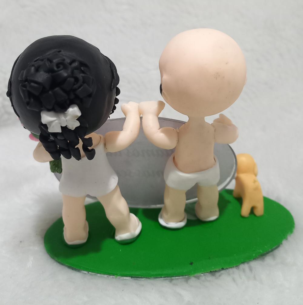 Mini Topo de bolo biscuit noivinhos para casamento 9