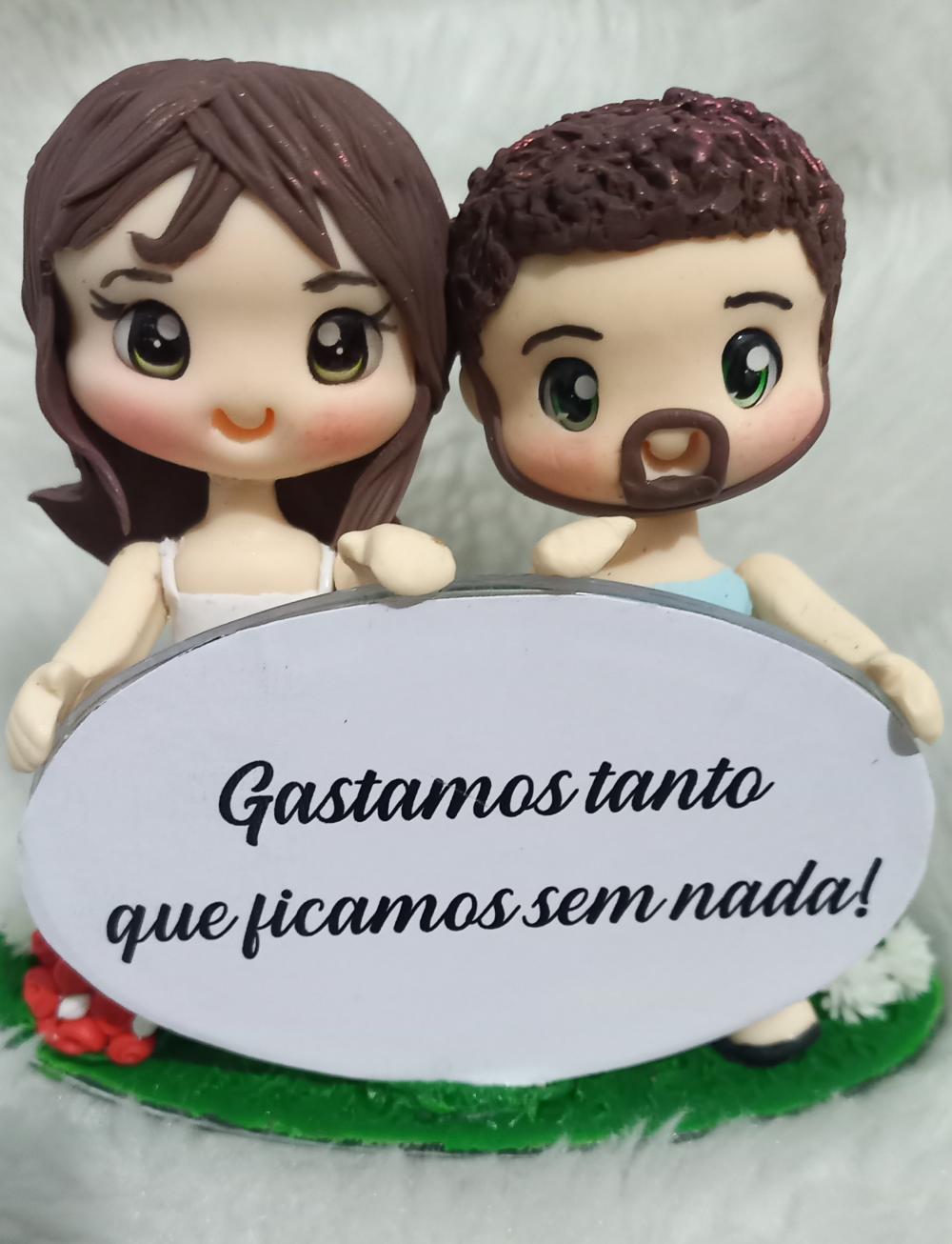 Mini Topo de bolo biscuit noivinhos para casamento 10