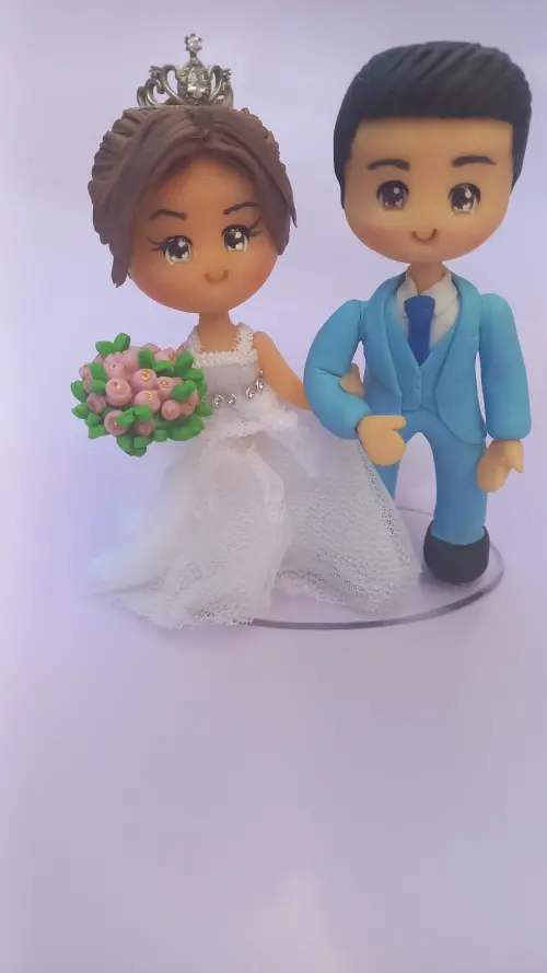 Topo de bolo biscuit noivinhos para casamento 6
