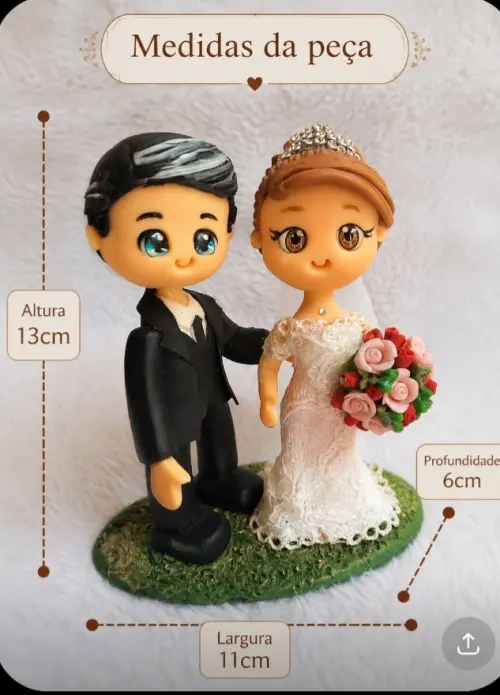 Topo de bolo biscuit noivinhos para casamento 7