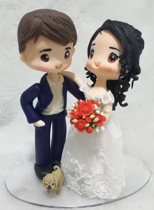 Topo de bolo biscuit noivinhos para casamento 8