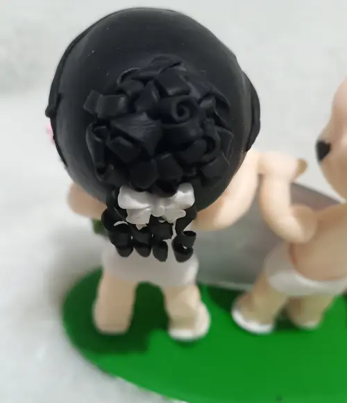 Mini Topo de bolo biscuit noivinhos para casamento 9