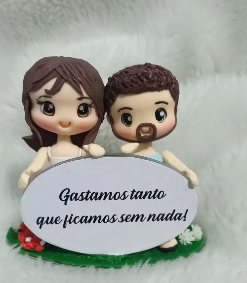 Mini Topo de bolo biscuit noivinhos para casamento 10