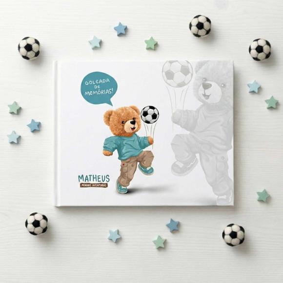 Álbum de Fotos Premium Ursinho Jogador de Futebol Menino
