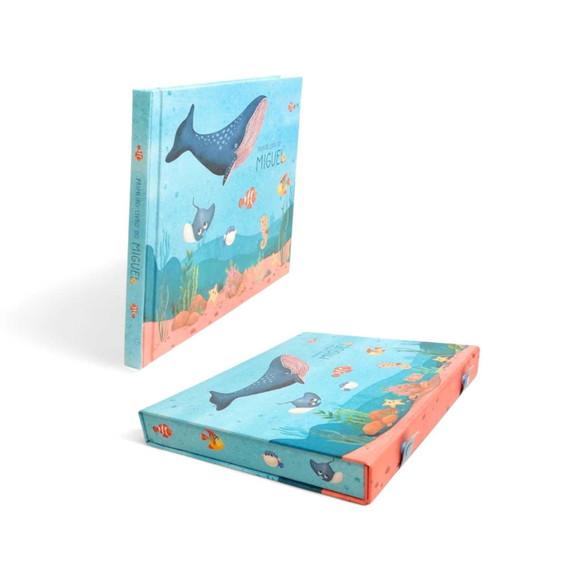 Livro do Bebê Luxo com Caixa Fundo do Mar Memolê