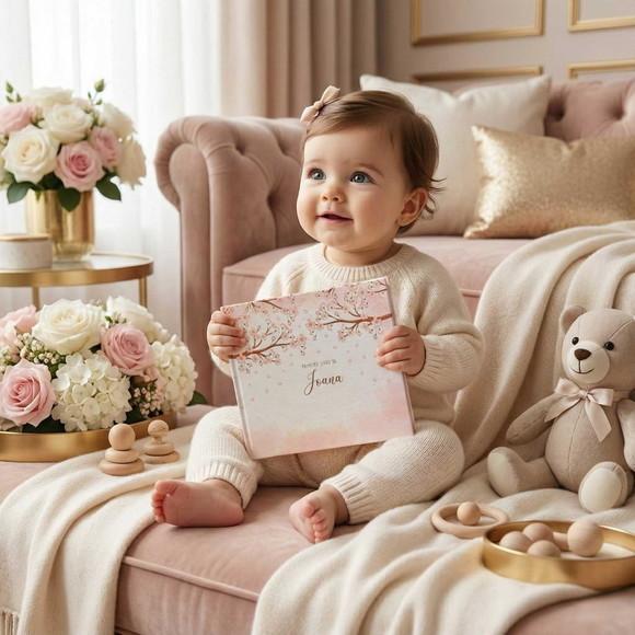 Livro do Bebê Luxo com Caixa Cerejeira Menina Memolê