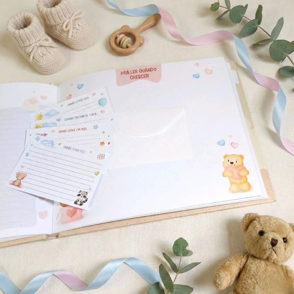 Livro do Bebê Luxo Safári Botânico - Menino Capa Dura Diário