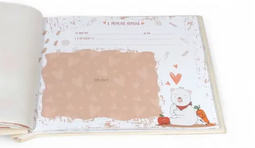 Livro do Bebê com Caixa Ursinho Flat com Balão - Capa Dura