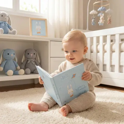 Livro do Bebê Luxo com Caixa Coelhinho Pipa Memolê