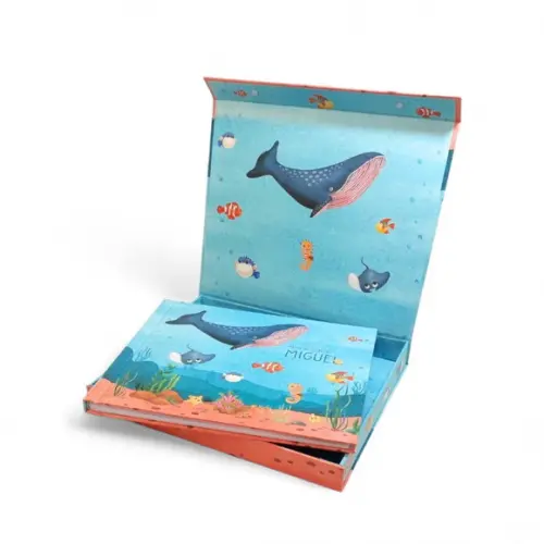 Livro do Bebê Luxo com Caixa Fundo do Mar Memolê