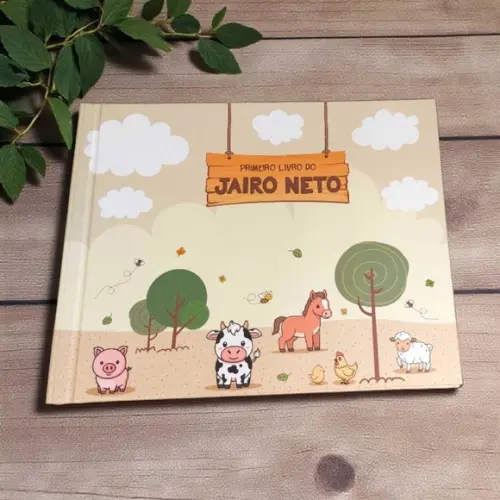 Livro do Bebê Luxo Fazendinha Personalizado Memolê