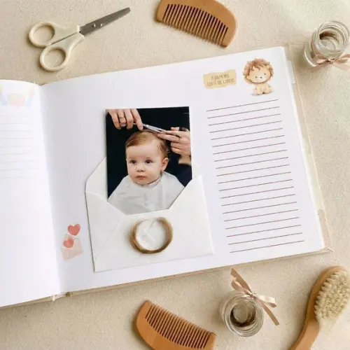 Livro do Bebê Luxo Safári Botânico - Menino Capa Dura Diário