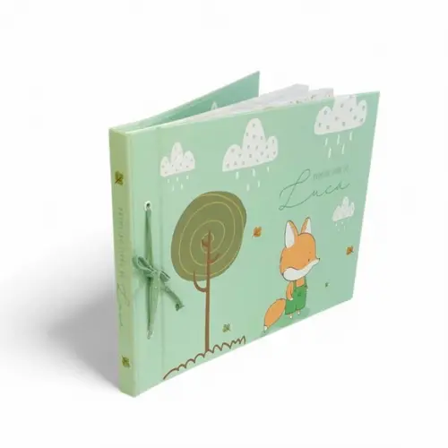 Livro do Bebê Raposinha Flat Verde para Foto 10x15