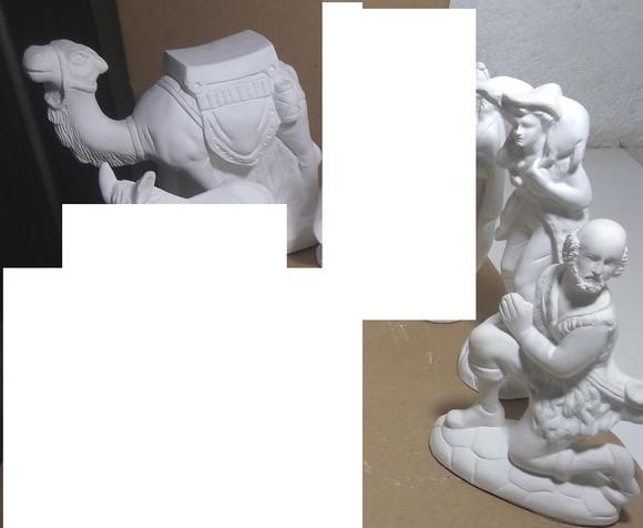 3 Peças Presepio 20cm 1 Burro 2 Pastores