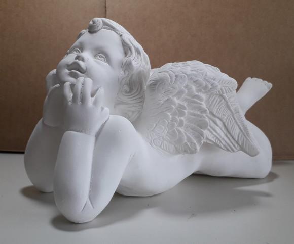 Anjo Bebezão Imagem Anjo Bebe Criança em Gesso Cru