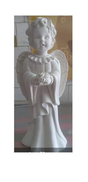 Anjo Barroco Imagem Anjo Mineiro com Flores na Mão