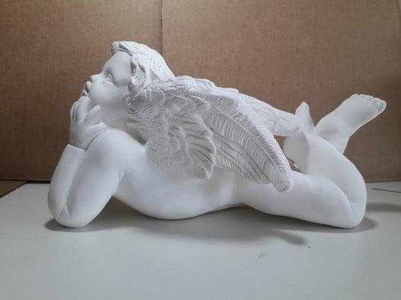 Anjo Bebezão Imagem Anjo Bebe Criança em Gesso Cru