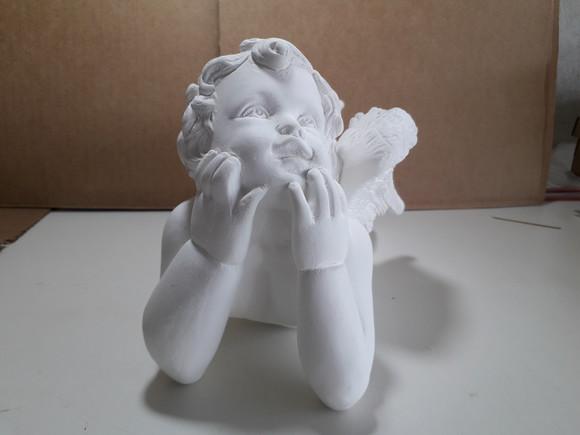 Anjo Bebezão Imagem Anjo Bebe Criança em Gesso Cru