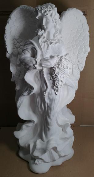 Anjo da Paz Imagem do Anjo Grande Escultura em Gesso Cru 48c