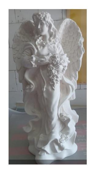 Anjo da Paz Imagem do Anjo Grande Escultura em Gesso Cru 48c