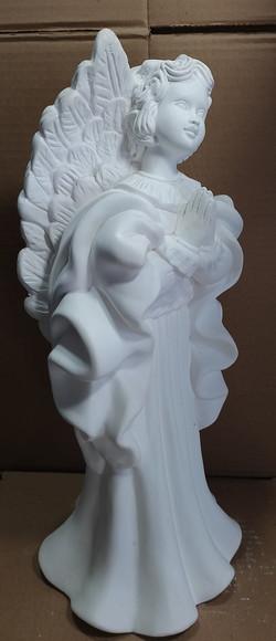Anjo Imagem Madeira Grande Escultura em Gesso Cru 45cm