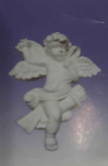 Anjo Trigo Imagem Anjo em Gesso Cru P/parede