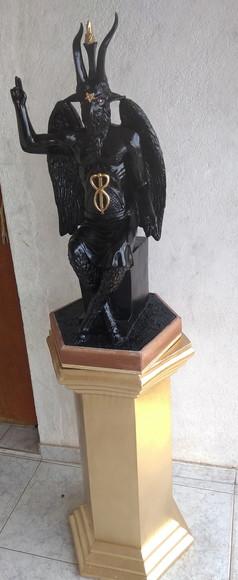 Baphomet Bafomé Imagem Exu Belzebu + Coluna 80cm
