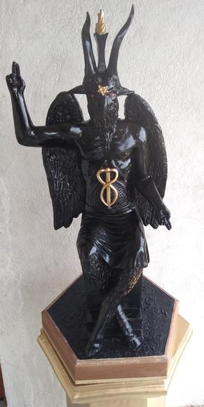 Baphomet Bafomé Imagem Exu Belzebu + Coluna 80cm