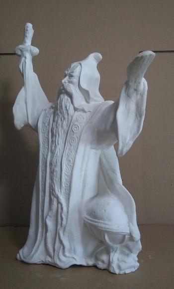 Bruxo Imagem Bruxo da Espada em Gesso Cru