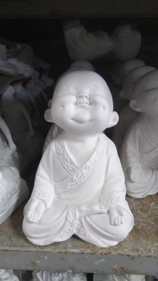 Buda Imagem Buda Monge Escultura em Gesso Cru Modelo Novo