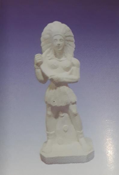 Caboclo da Lua Imagem Índio Caboclo Cacique Lua em Gesso Cru