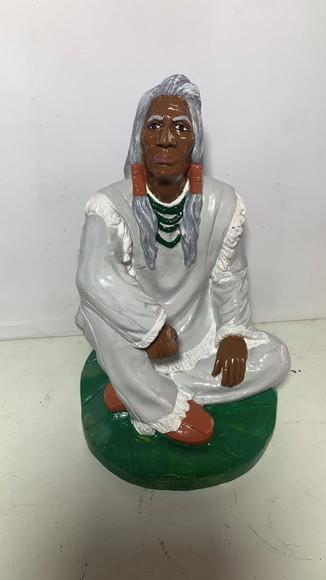 Caboclo Pajé Imagem Xamã Cacique Sentado Índio