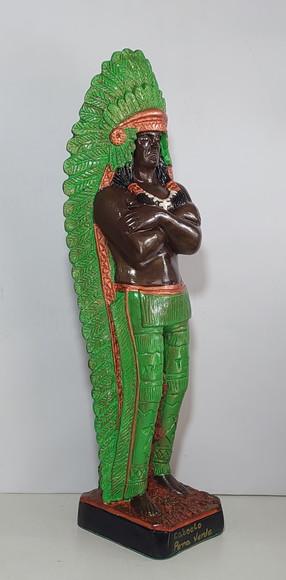 Caboclo Pena Verde Imagem Cacique Xamã Pena Verde 45cm