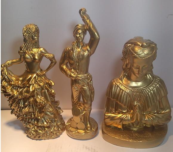 Casal de Ciganos do Ouro + Santa Sara em Busto Kit 3 Imagem