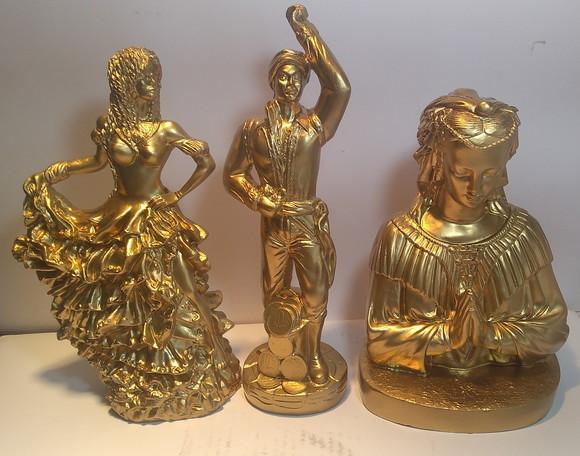 Casal de Ciganos do Ouro + Santa Sara em Busto Kit 3 Imagem